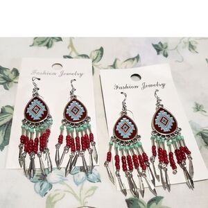 Turquoise Boho Faux Y2K Jewelry Earrings Bracelets Ring Lot of 12 New Gift Set